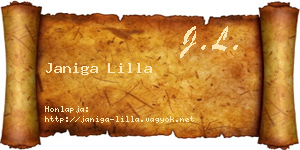 Janiga Lilla névjegykártya